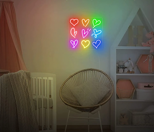 colored hearts
